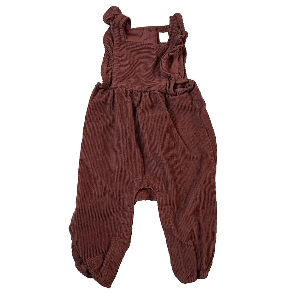 Gap Baby Dark Academia Corduroy Romper Girls 6-12 Months Bubble Preppy Fall
